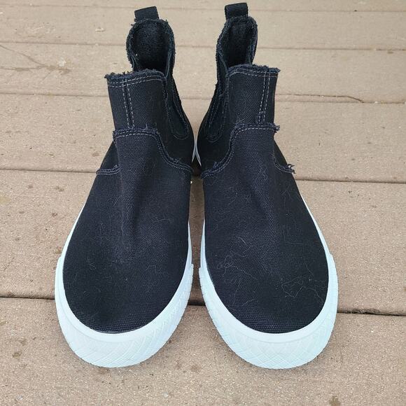 4 Earth by Blowfish Malibu Black Canvas Ankle‎ Pull On Sneakers Shoes Size 8 - Picture 5 of 8
